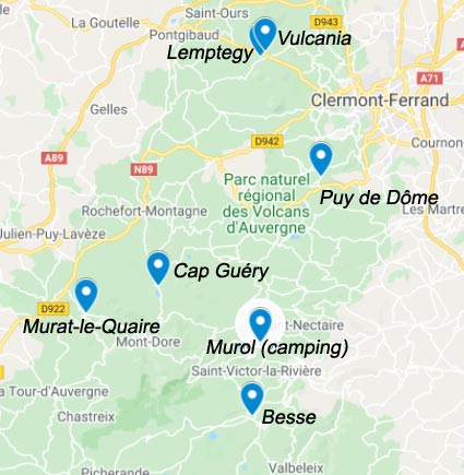 Carte du séjour en Auvergne