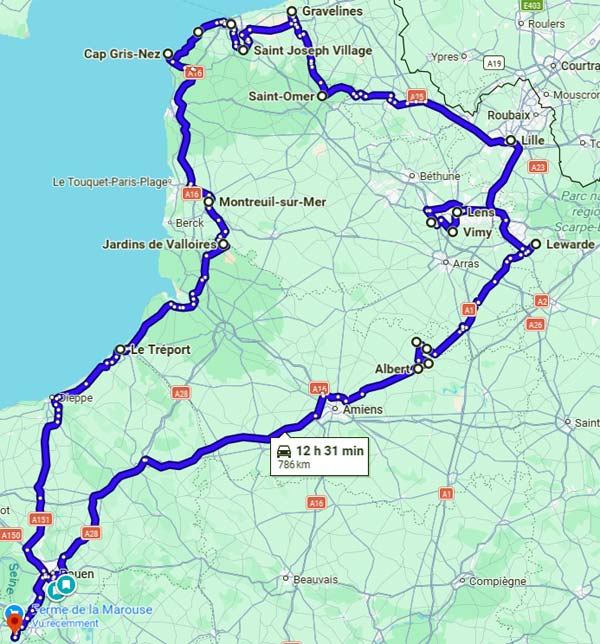 Itin&eacute;raire en HAuts de France