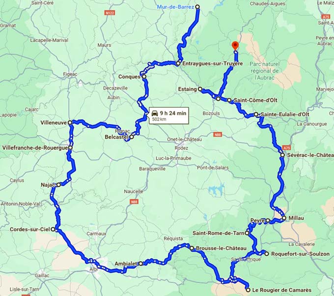 Itin&eacute;raire en Aveyron