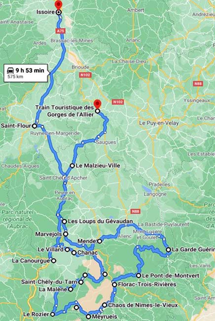 Itinéraire en Lozère